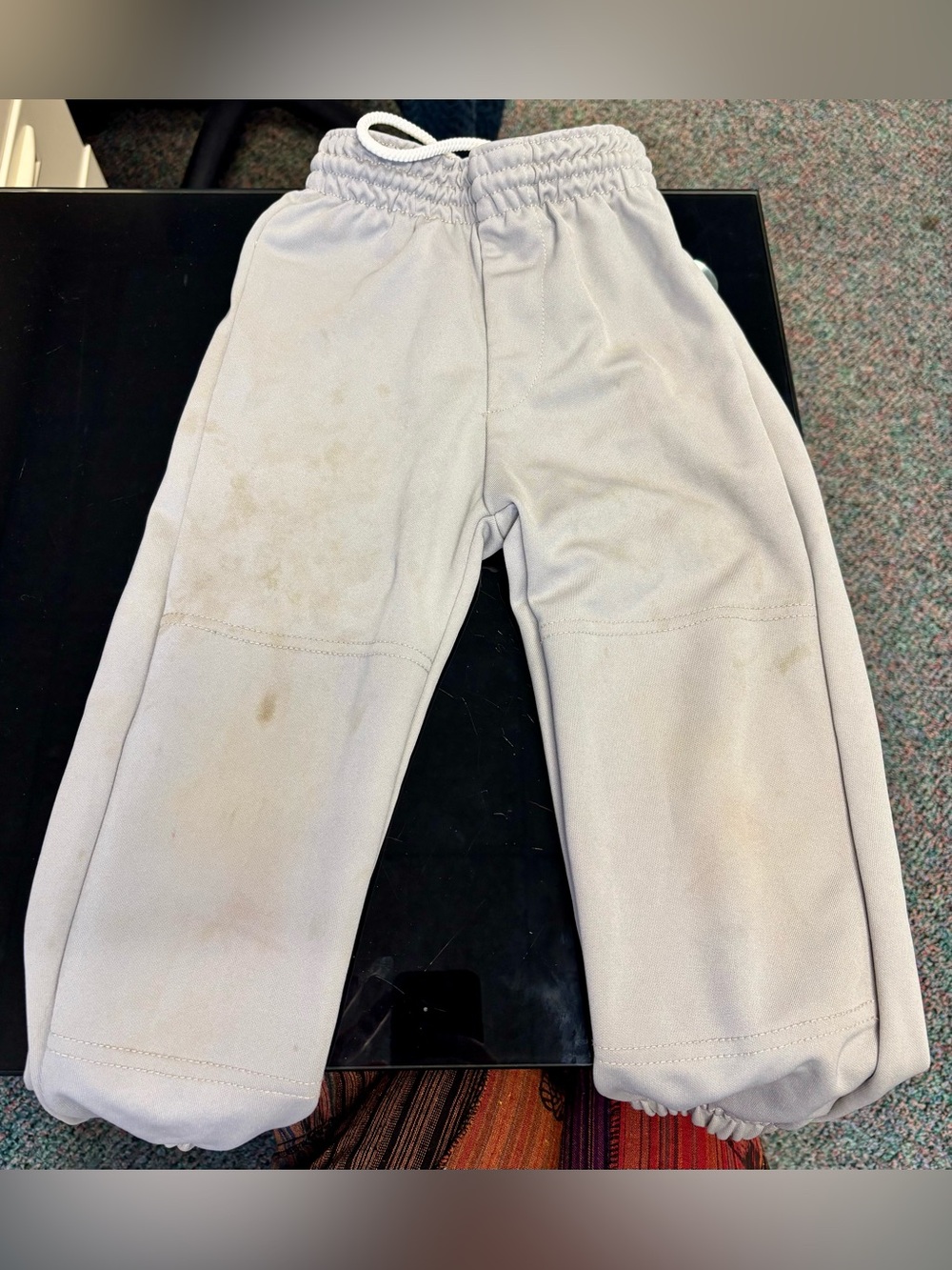 Baseball Pants - Grey Youth Small & Medium Elastic-Waist